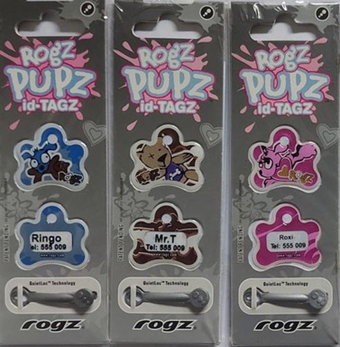 RogZ Pupz ID Tagz Kunststoff Adressanhaenger Hundemarke Hundepassport für Hunde